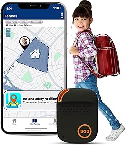 GPS Tracker for Kids with Real-Time Location Tracking, Two-Way Calling & Smart Alerts - Tracking Device for Kids with Geo-Fencing, Water Resistant, SOS Button, Long Battery Life & School Safety asin的图片