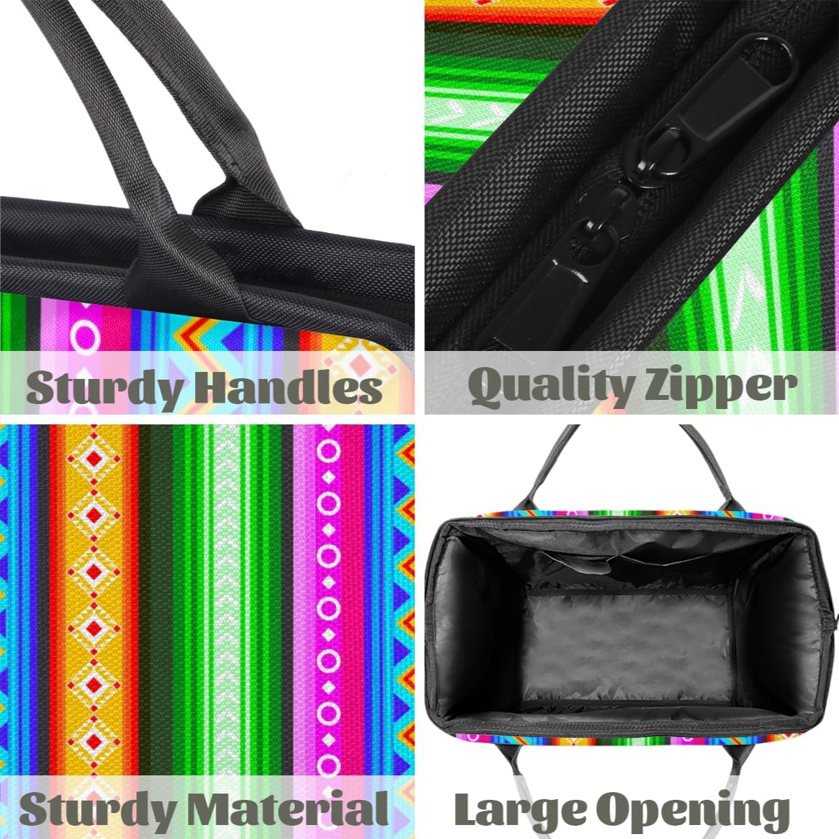 Color Western Carpet Small Overnight Weekender Tote Bag for Women Men Foldable Travel Duffel Bags Lightweight Sports Gym Bag Waterproof Carry On Luggage Weekender Bag for Traveling Gifts - Image 5