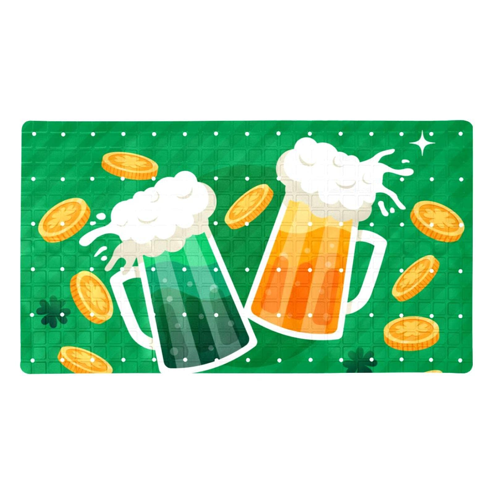 Tapis de bain antidérapant en PVC rectangulaire pour baignoire sécurisée