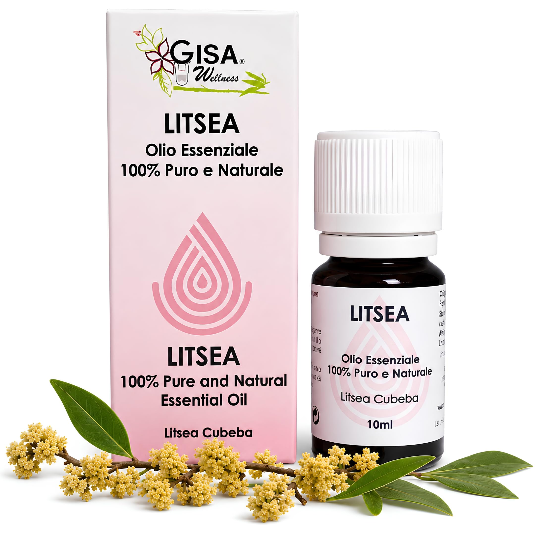 Olio Essenziale di Litsea Convenzionale Profumo Ambiente 10ml, 100% Naturale e Puro, Olio di Litsea Cubeba per Aromaterapia e Diffusori, Made in Italy