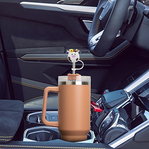 Miniatura 6 de Stanley Cup - Tapa de popote para vasos Stanley Cup de 30 onzas y 40 onzas – Fundas de paja de vaca de 0.394 pulgadas, cubiertas de paja