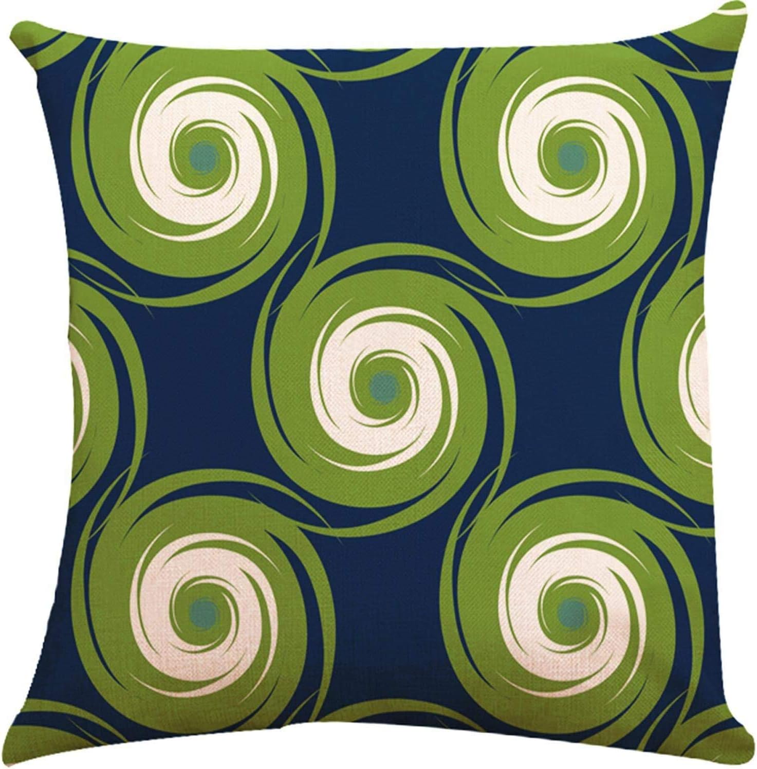 Decorative Throw Pillow Covers 20 x 20 Inch Double Side Design,ZUEXT Set of 6 Geometric Cotton Linen Indoor Outdoor Pillow Case Cushion Cover for Car Sofa Home Decor(Navy Pear Green New Living Series)