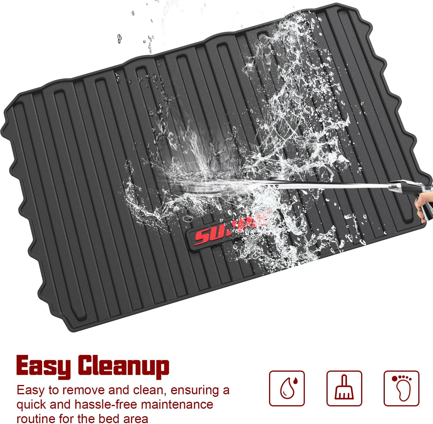 SUNPIE Bed Liner Compatible with Polaris Ranger 1000 Crew 1000 Crew XP 1000 XP 1000 XP Kinetic 2018-2026, TPE All Weather Protector Rear Cargo Mat, Polaris Ranger 1000 XP Accessories 3 and 6 Seats - Image 8