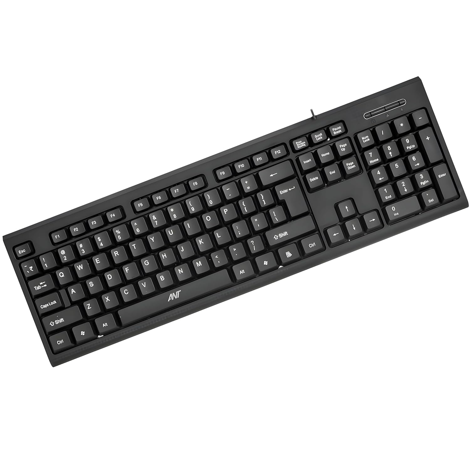 Ant – Wired Keyboard for PC, Laptop, Desktop, Computer, Notebook. USB Keyboard Compatible with Dell, Acer, HP, Samsung and More, with UK Layout – Black – 01