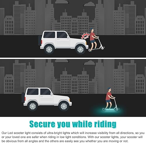 Miniatura 3 de Waybelive Luz LED para cubierta de scooter con control remoto luz de monopatín con 16 colores que cambian tú mismo 10 pies impermeable a prueba de