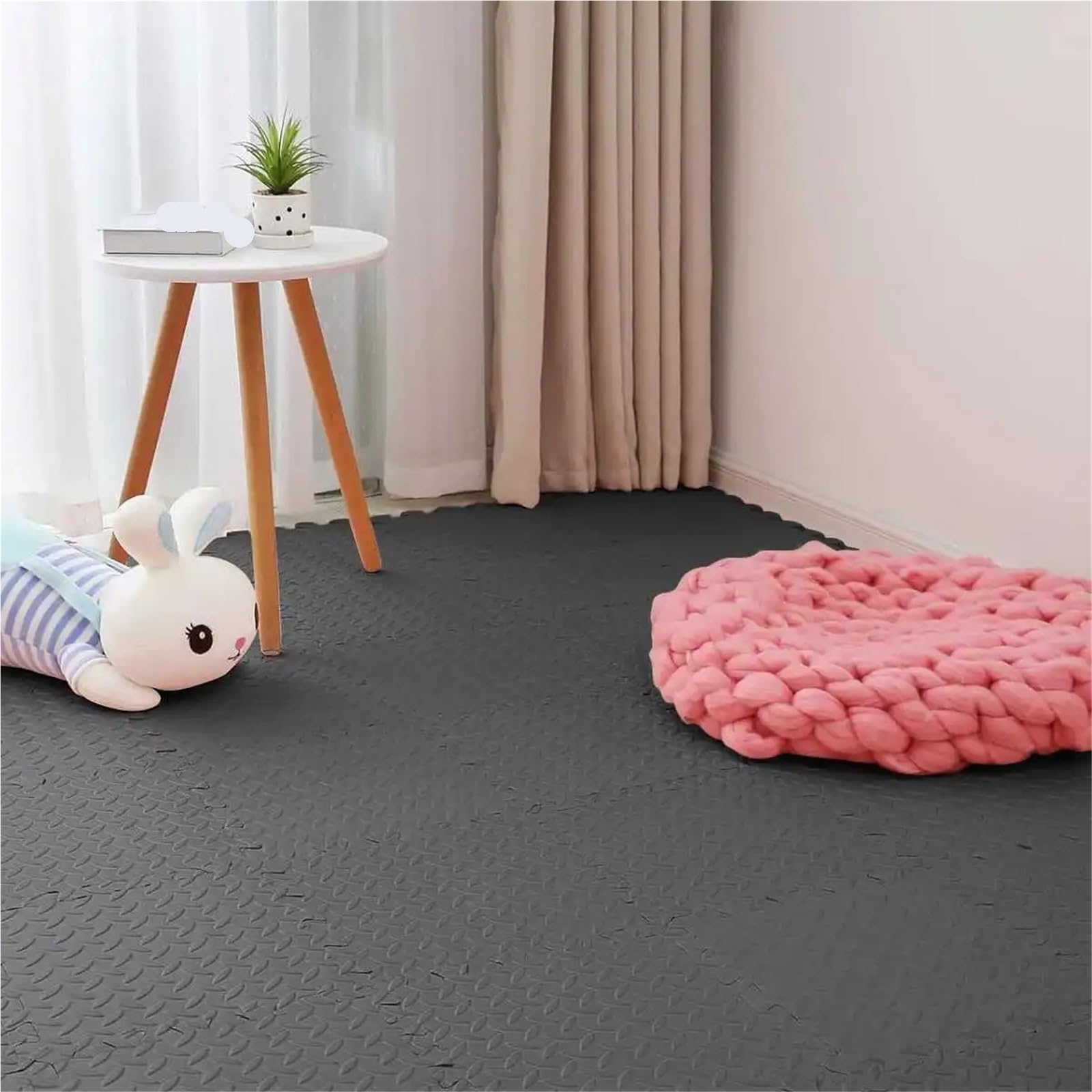 6 uds 30 * 30cm Alfombra de Suelo Rompecabezas colchón Manta Espuma EVA Juego Educativo para Gimnasio(Pink)