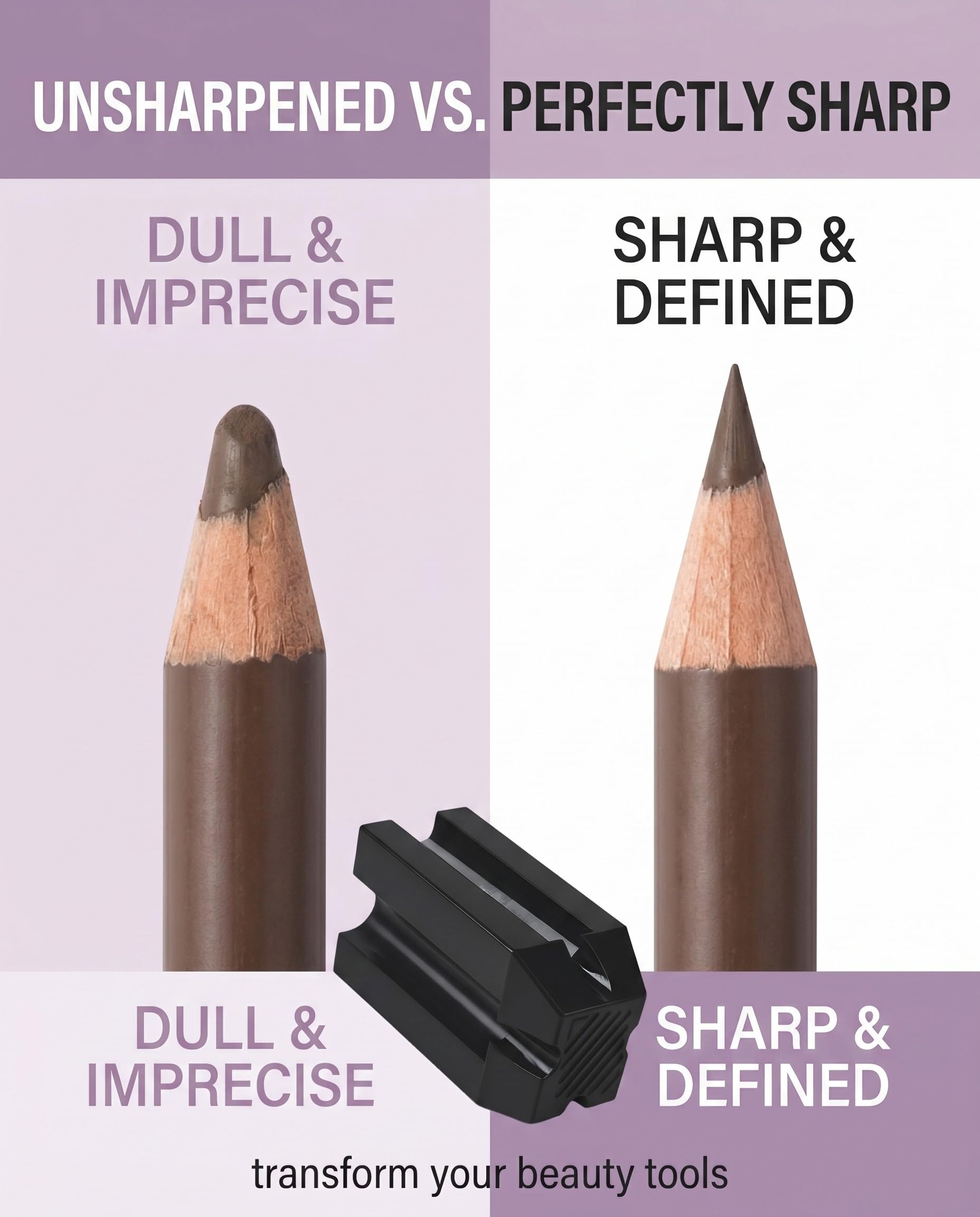 Temperino Universale 1 Pezzo per Trucco. Temperamatite Cosmetico per Matite Occhi, Sopracciglia, Labbra, Eyeliner. Lame di Precisione per Viaggio.