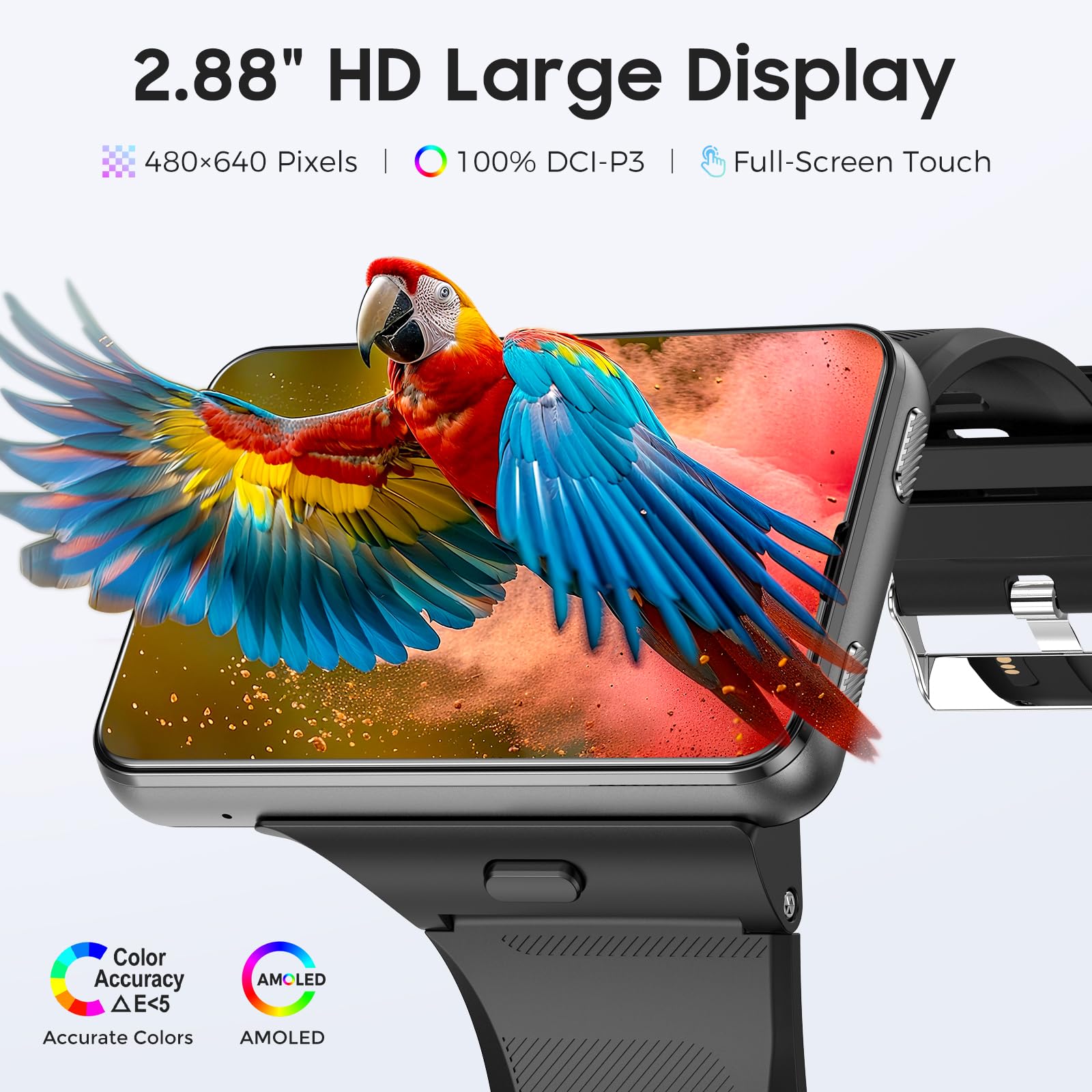 Orologio Intelligente Uomo Donna,2,88" Smartwatch 5G con Chiamate Bluetooth e Notifiche, 100+ Modalità Sportive, Monitor Cardiaco, GPS e Doppia Fotocamera,Android e iOS (Grigio)
