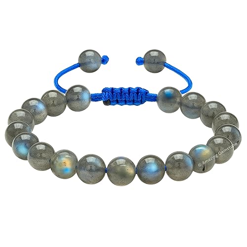 Vista 191 de Amazing Gemstone Yaxaite Bracelet for Women Men's Gifts - Protection Healing Crystal Bracelet - 8mm Gemstone Beaded Adjustable Bracelet Pulseras