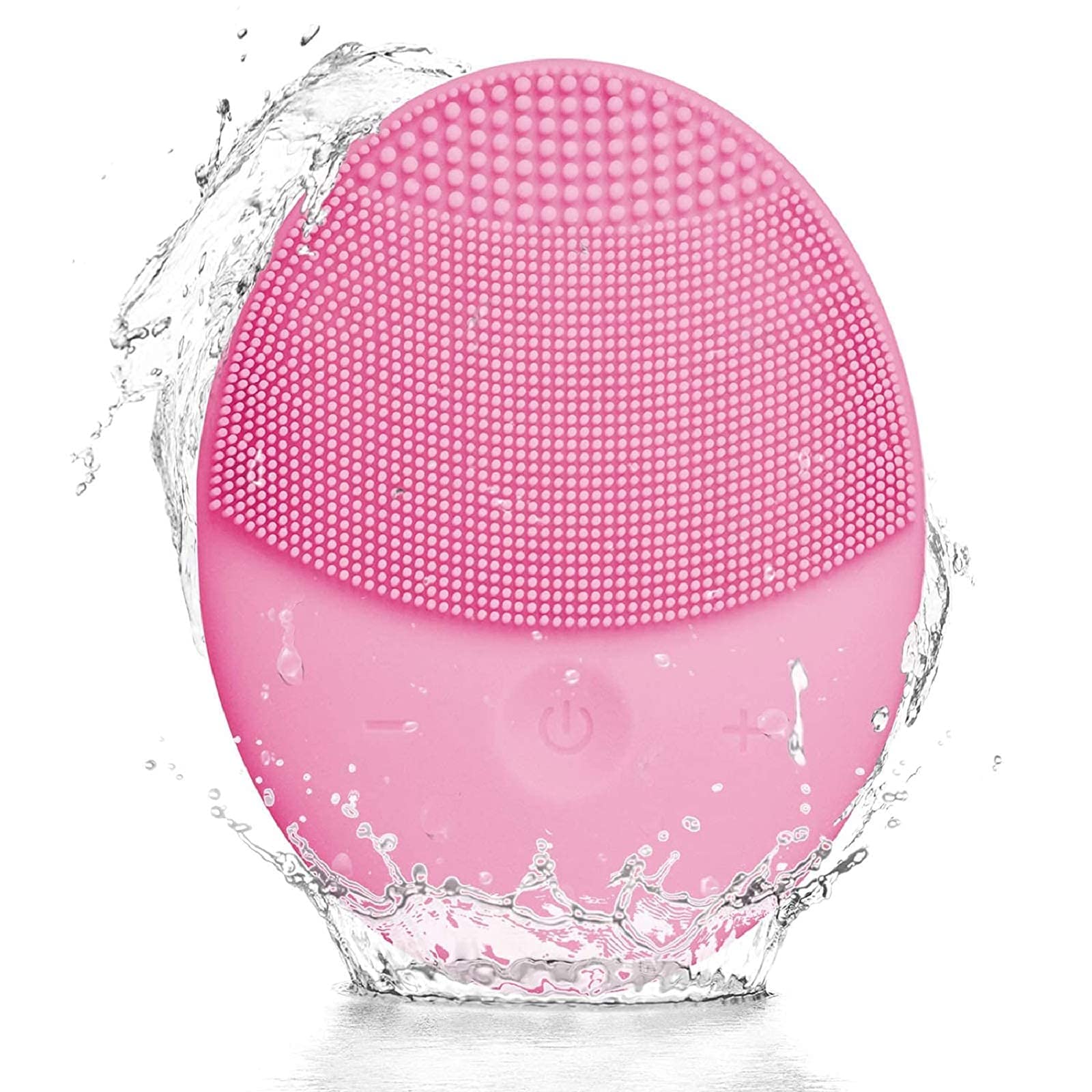 ZRO Upgraded Sonic Facial Cleansing Brush Rechargeable, Waterproof Large Soft Silicone Face Scrubber Travel Size 3-Modes for All Skin Type, Chritstmas Birthday Gifts for Women Men Girls (Pink)