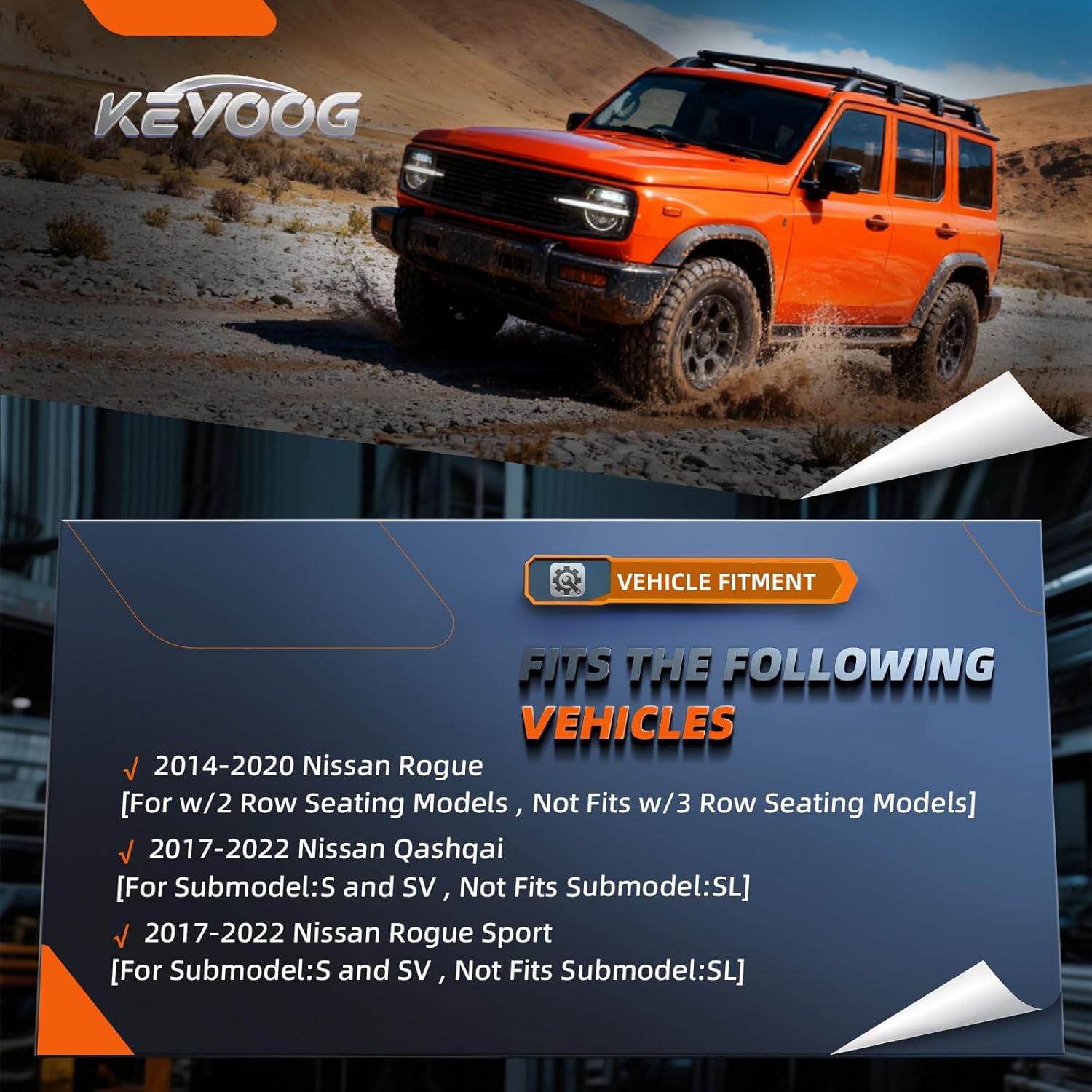 KEYOOG 2Pc Set K623110 K623111 Front Lower Control Arm and Ball Joint Assembly Fit for Ni-ssan 2014-2020 Rogue (2 Row Seating),17-22 Rogue Sport/Qashqai (S and SV) (OE# 545014BD0A 545004BD0A)