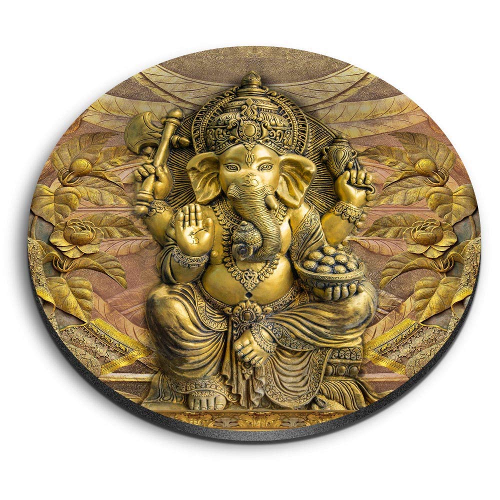 Destination Vinyl Ltd Multicolor 1 X Round Mdf Magnet - Lord Ganesha Hindu God Indian 21809