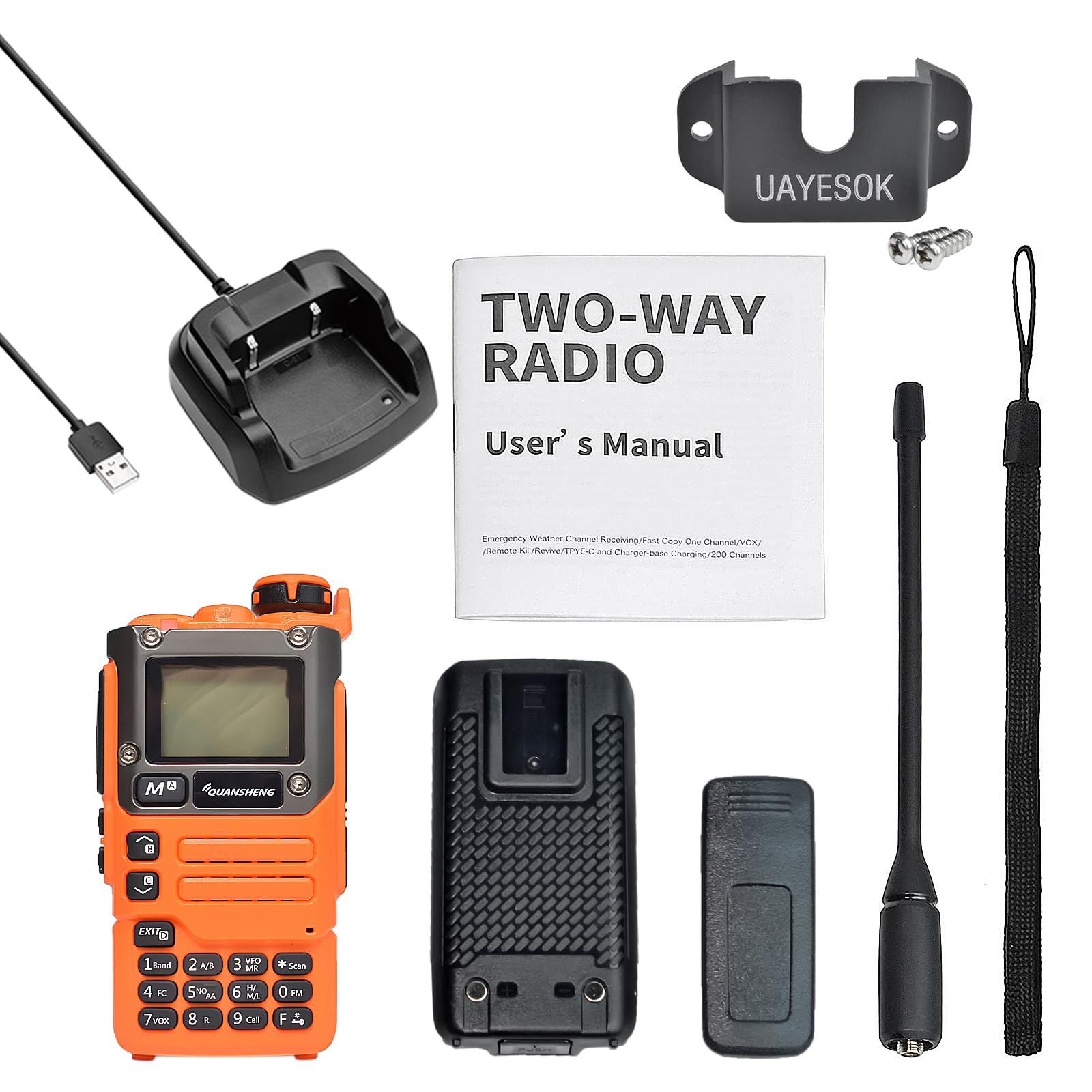 QUANSHENG UV K5(8) Ham Radio Long Range 5W UV-K6 Handheld Dual Band Walkie Talkie for Adults Rechargeable Portable Two Way Radio AM/FM/DTMF - Image 2