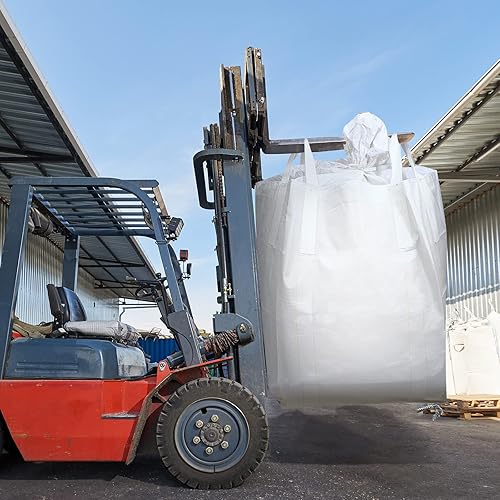 Miniatura 2 de FIBC - Paquete de 5 bolsas a granel de 1 tonelada de 35 pulgadas de largo x 35 pulgadas de ancho x 43 pulgadas de alto, 2200 libras de polipropileno