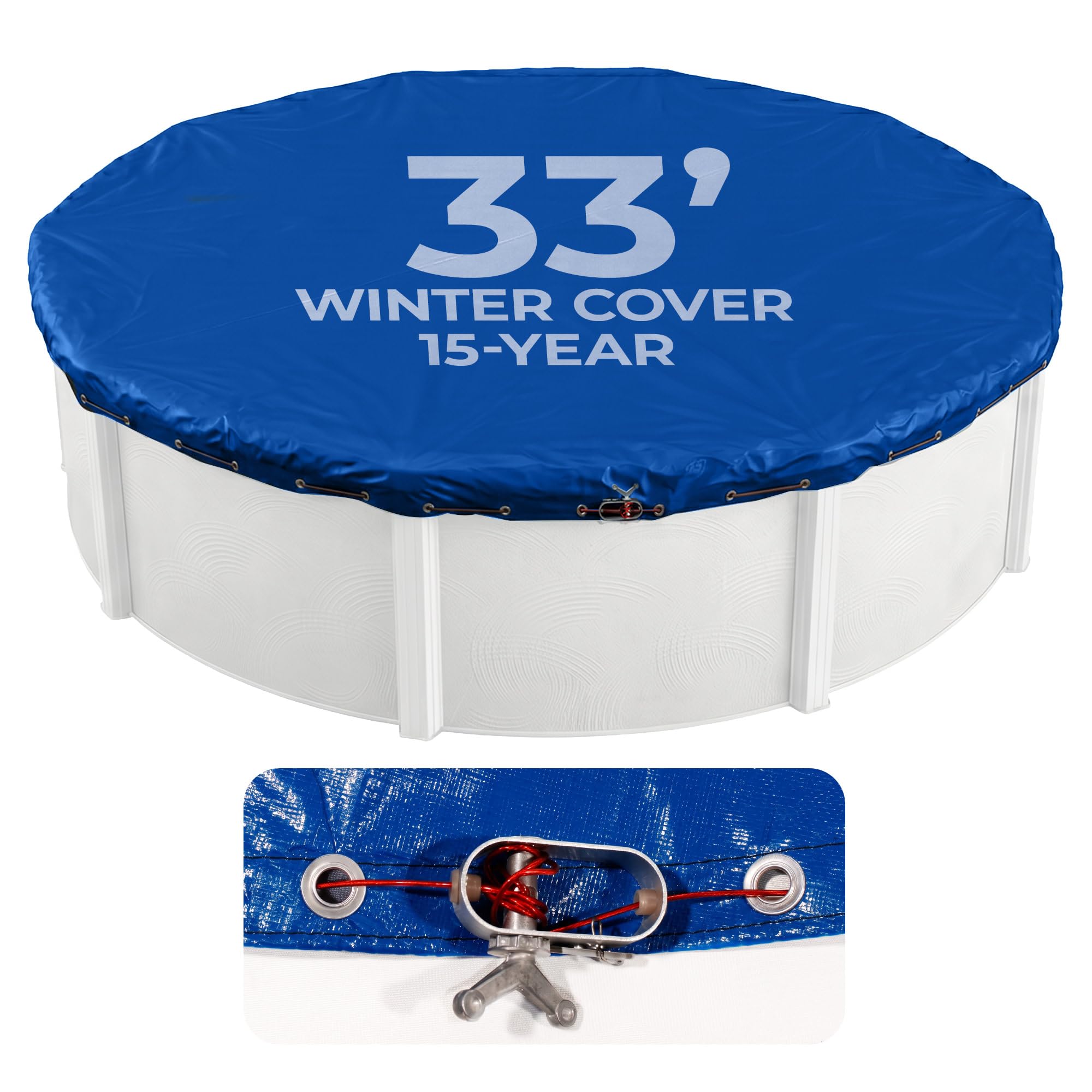 blue wave gold 15-year 33-ft round above ground pool winter cover