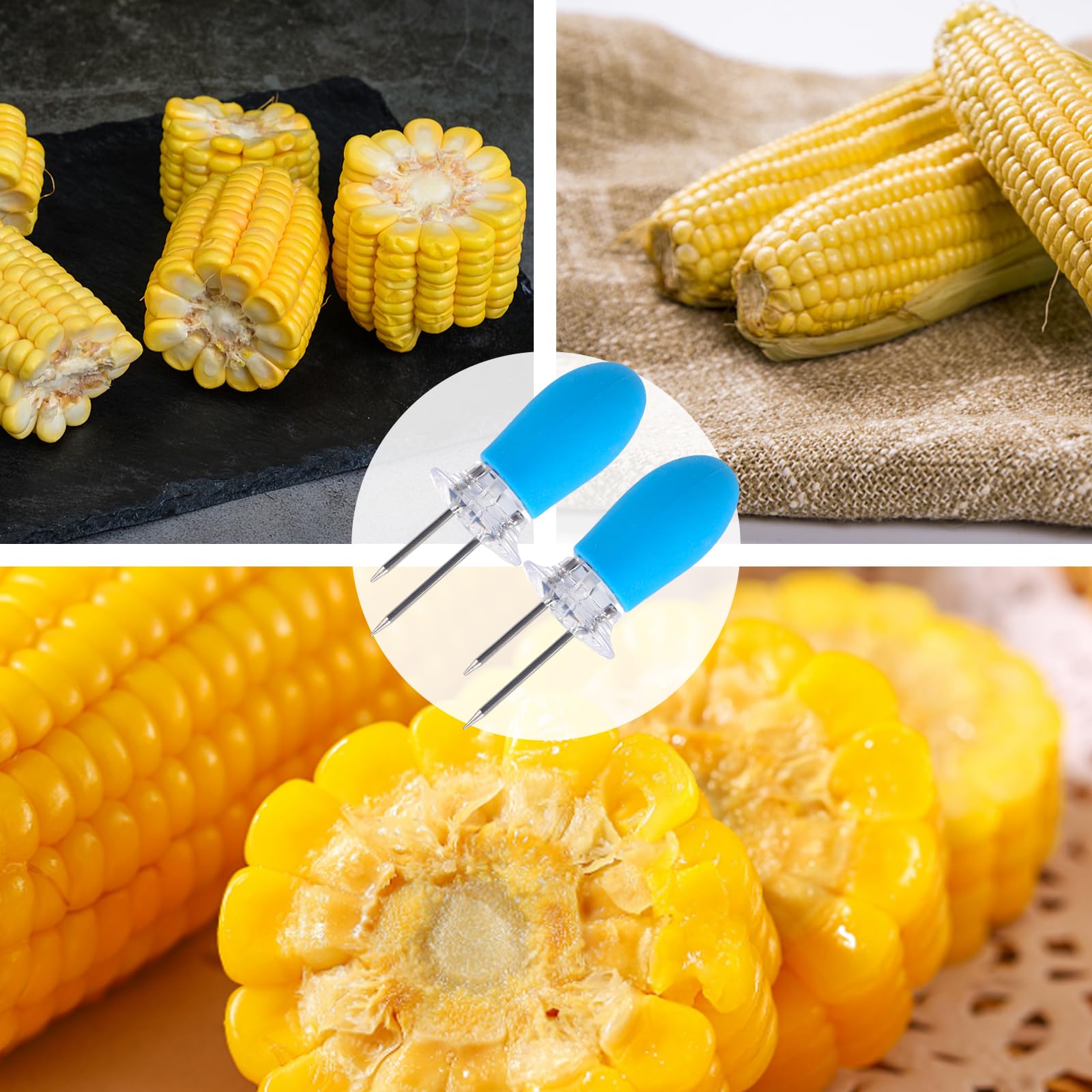 14PCS Corn Cob Holders, Stainless Steel Corn On The Cob