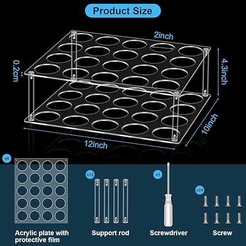 Miniatura 2 de Paquete de 3 rollos de vinilo de almacenamiento de 60 agujeros, organizador de almacenamiento acrílico, soporte de rollo de vinilo de alta