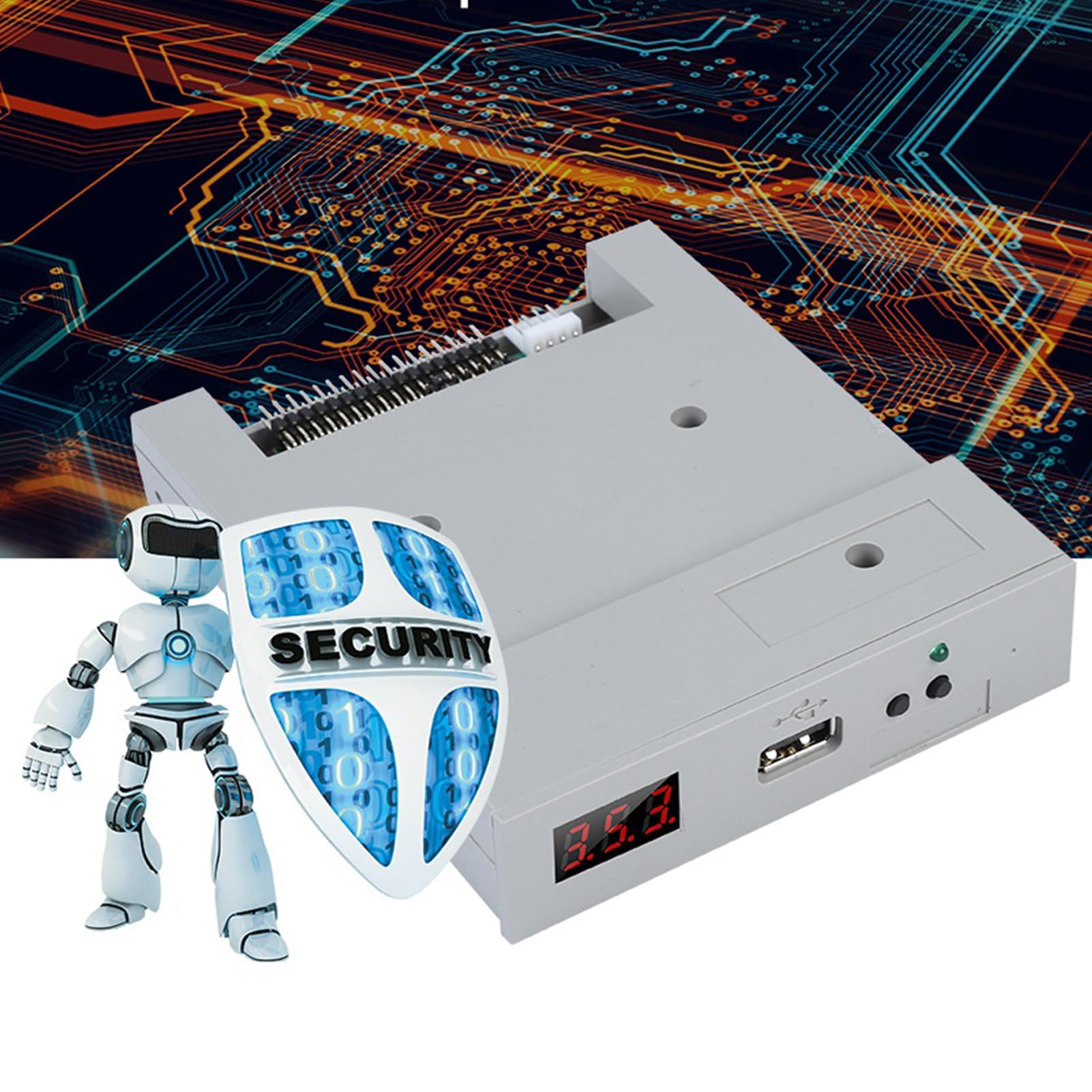 Denash Emulador de Unidad de Disquete, Emulador USB Fácil Instalación, Seguridad de 1,44 MB para Equipos de Control Industrial