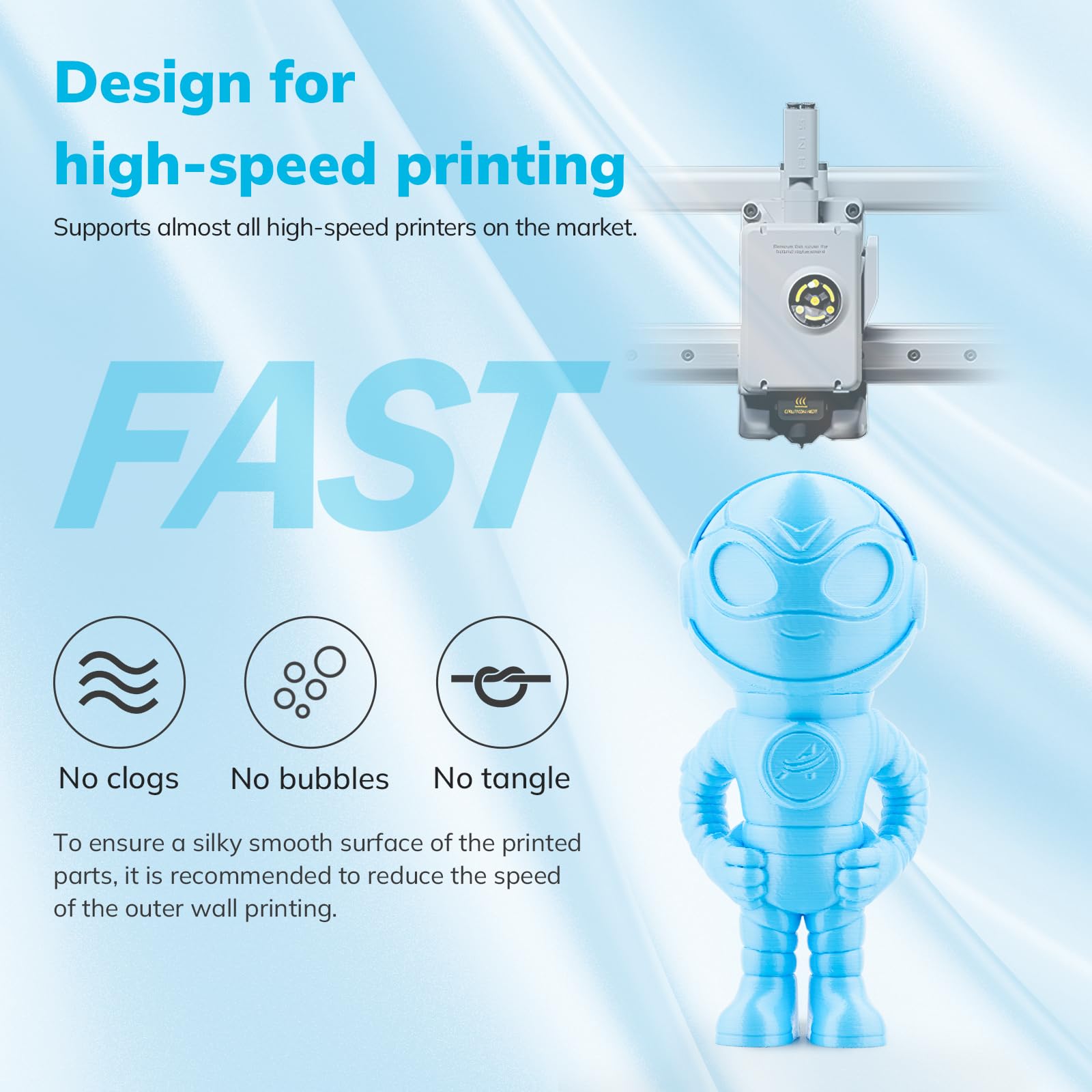 AMOLEN Filamento 3D precisión dimensional +/- 0,02 mm, perfectamente enrollado, compatible con impresoras 3D FDM, precisión dimensional, bobina (2,2 libras)