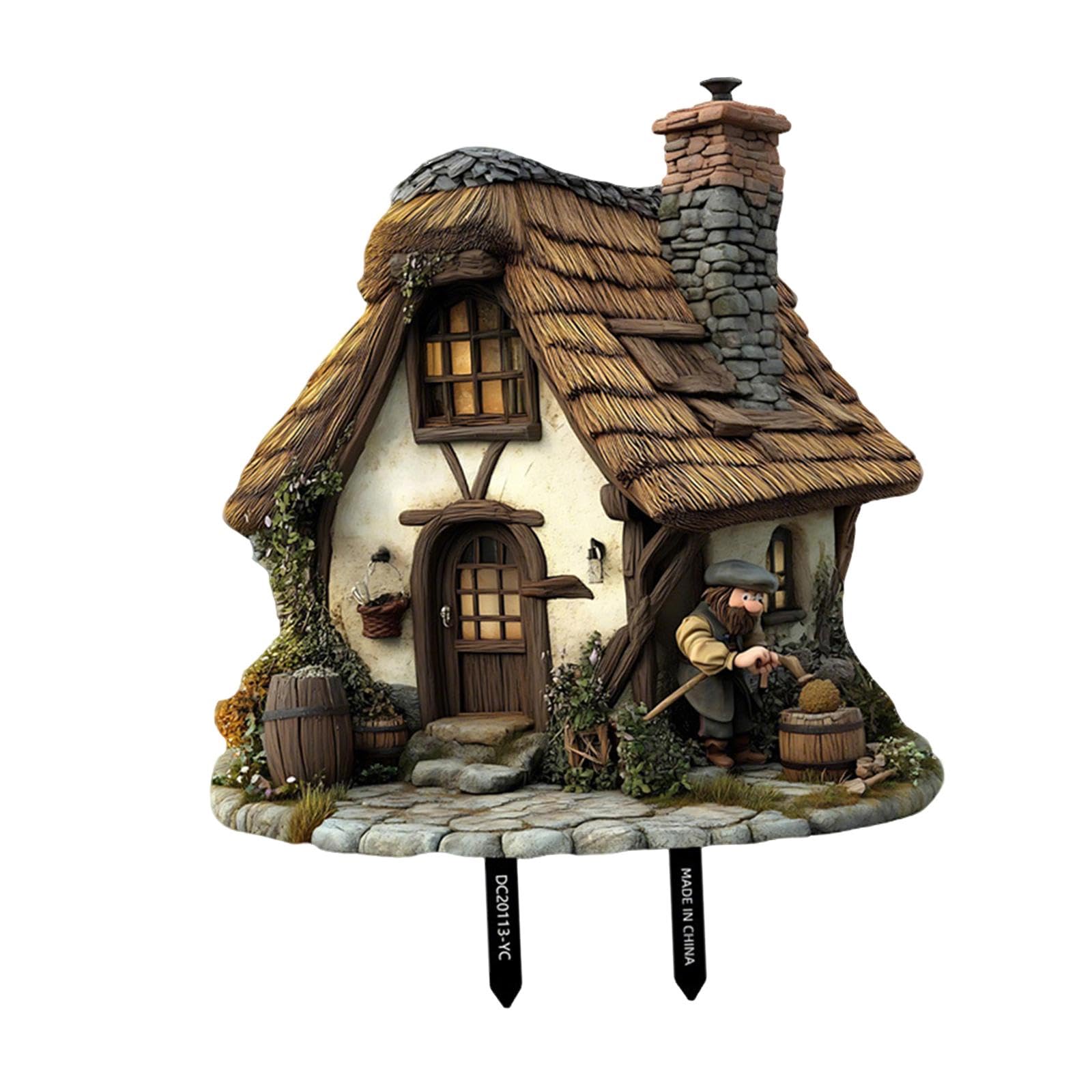 Mushroom House Garden Stake Decor Fairy Garden Accessories for Lawn Pathway 26.4x27.7cm|Home & Garden | Yard, Garden & Outdoor Living | Garden D?©cor | Statues & Lawn Ornaments-picture-16