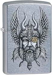 Zippo Isqueiro Viking Warrior Design Street Cromado, tamanho único (29871)