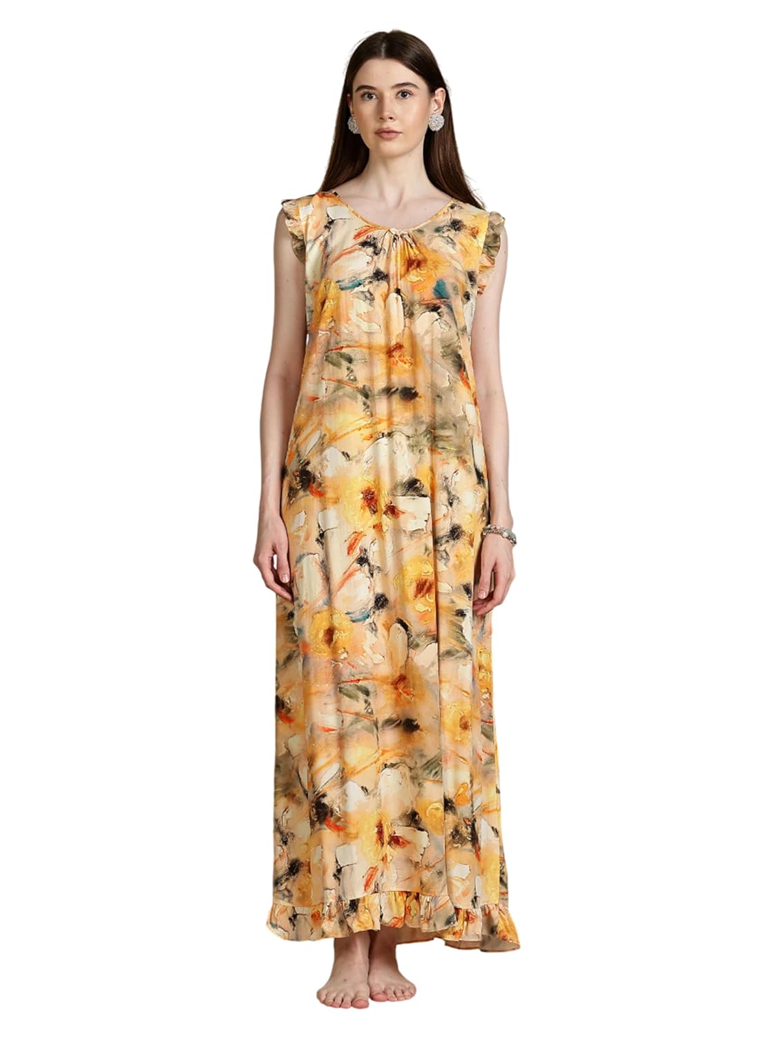 9shines Label Premium Rayon Sleeveless Nighty for Women with Floral Print | Soft Ankle Length Nightdress for Women (Rayon ... - Review, Price and Buying Guide