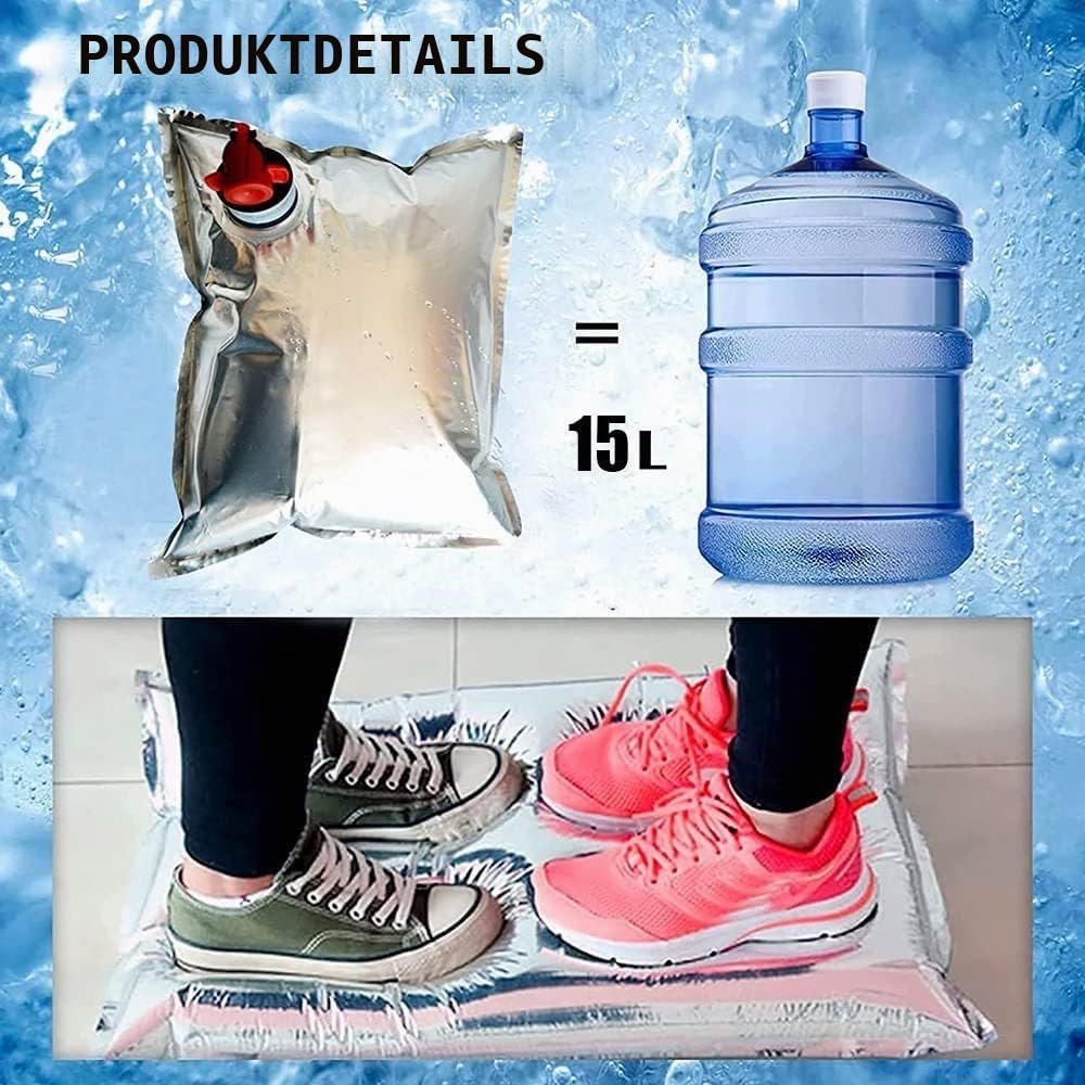 Wasserbeutel, 6 x 15 Liter Prepper Wasser Notfallpflegebeutel können frei im Raum aufbewahrt werden