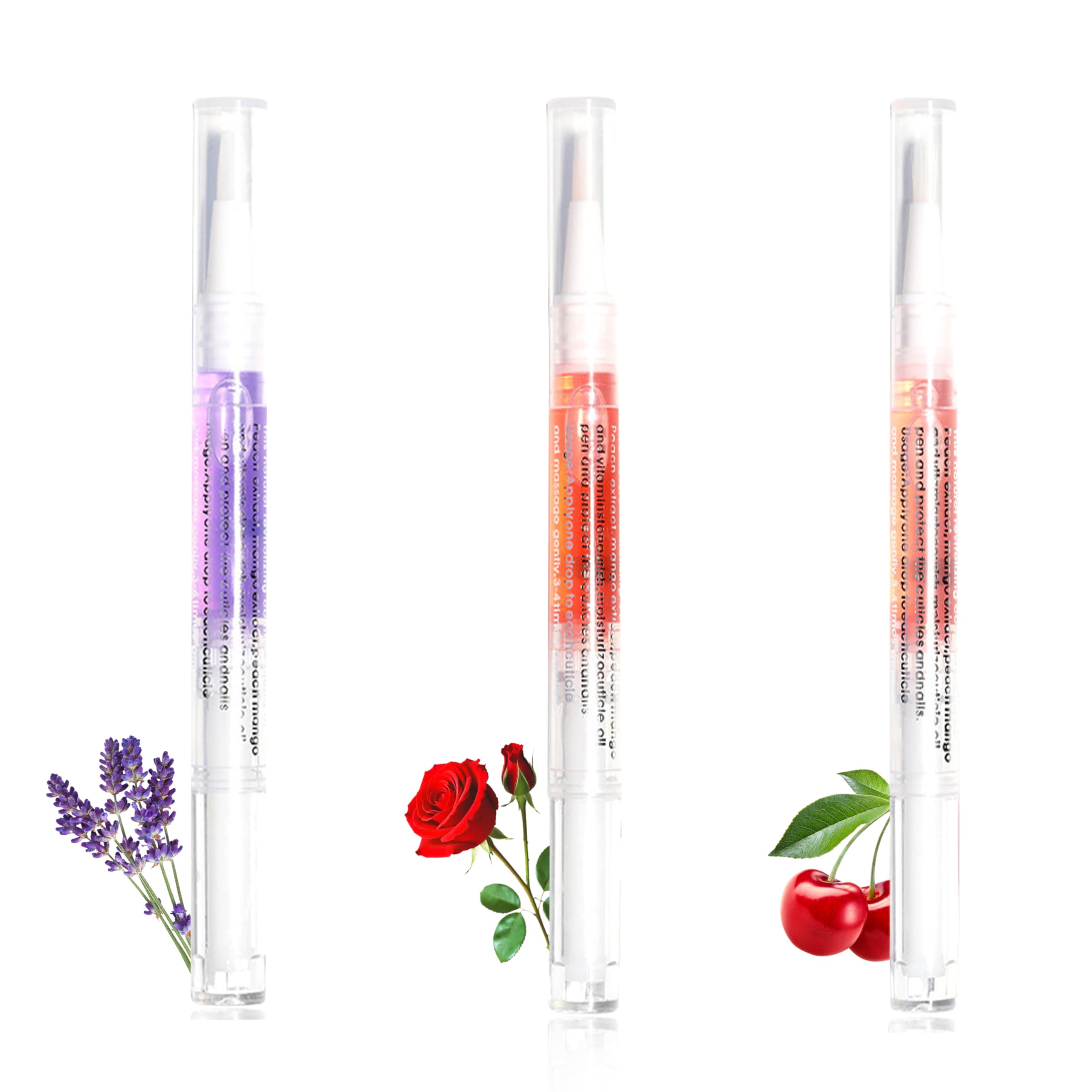 AOBOO Cuticle Oil Pen for Nails Care,Nail Oil For Strength,Nourish Moisten Care Nail To Reduce Cracking and Dry for Weak Peeling Brittle and Thin Nails （Roses&Lavender&Cherries）