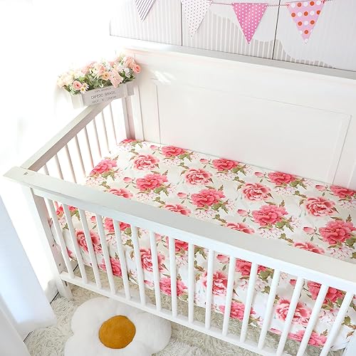 Miniatura 15 de Sábanas de cuna para niña y niño, sábana bajera ajustable para colchones estándar de cuna y de niño pequeño, ultra suaves y transpirables, sábanas
