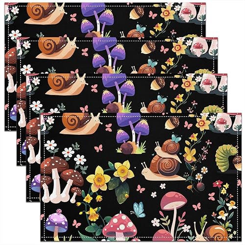 Miniatura 42 de jejeloiu Juego de 4 manteles individuales con estampado de radio Boombox de 18 x 12 pulgadas, manteles individuales retro para mesa de radio, Azul