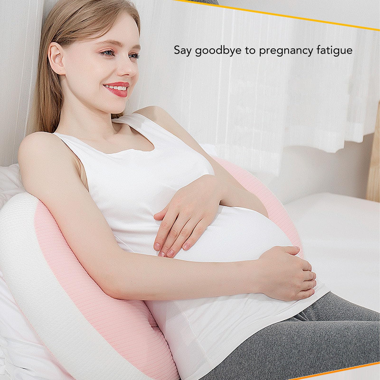 Cuscino per Gravidanza Laterale Regolabile Cuscino per maternità Morbido e Traspirante Supporto per Donne Incinte per Gravidanza a Forma di U di Scarsa qualità del Sonno (WHITE)