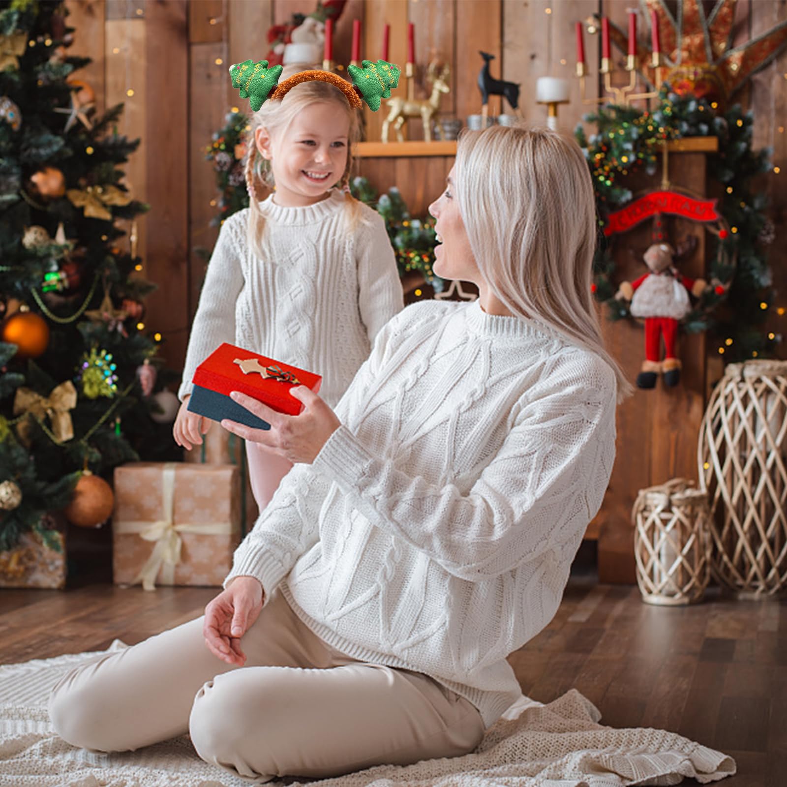 Fascia per capelli per ragazze Bella fascia in peluche con tema natalizio shopping fascia per capelli carina per spettacoli fotografia Fasce di Natale per adulti Fasce di Natale per donne Festa di