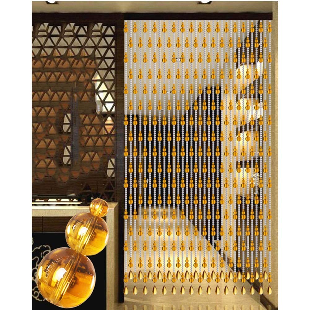 Rideaux de porte en perles de verre cristal ambré et séparateur de couloir