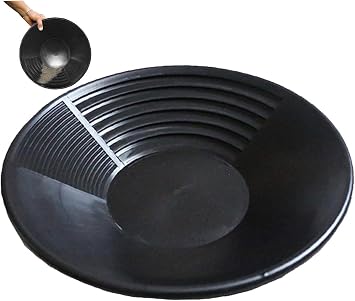 Gold Bread Panning Plate, Digging Prospect, For Gold Picking, 15.0 inches 38 cm Black