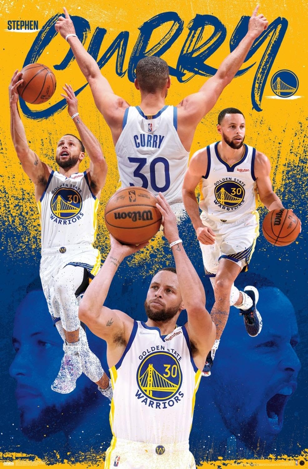Trends International NBA Golden State Warriors - Stephen Curry 22 Wall Poster, 13" x 19", Unframed Version