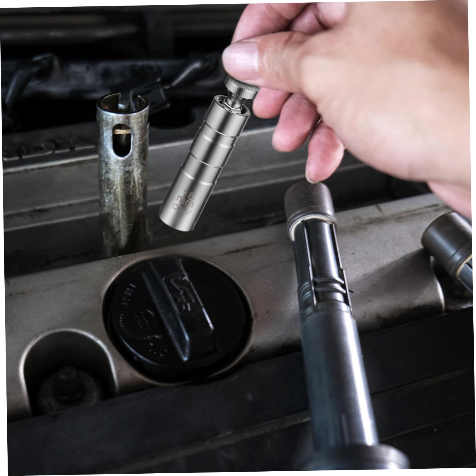 Mobestech 4piezas Llaves De Bujías Magnéticas y Herramienta De Extracción Para Automóviles y Motocicletas Para Mantenimiento y Reparación