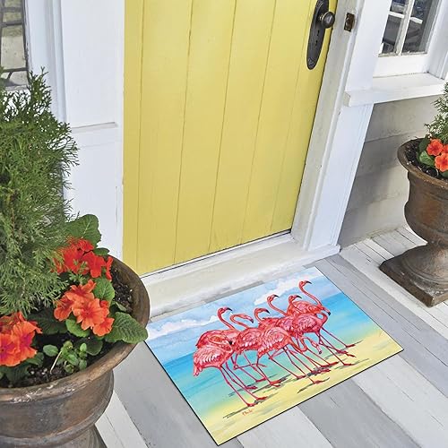Miniatura 2 de Counterart Flamingo Horizons IndoorOutdoor Entryway Floor Mat Manufactured in The USA Low Profile, Protective Non-Skid Rubber Backing, Easy to Clean