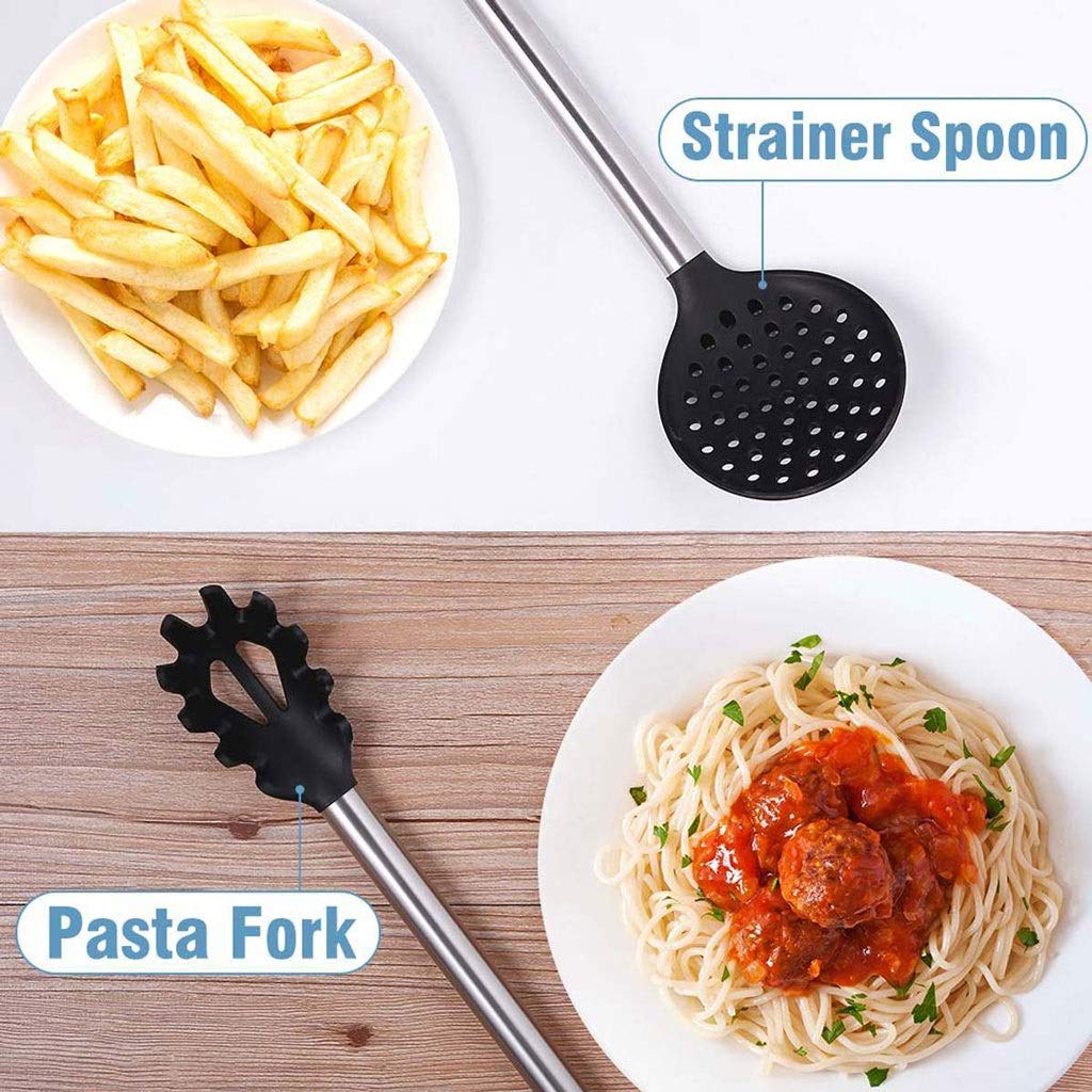 Juego de utensilios de cocina de acero inoxidable de 23 piezas Juego de utensilios de cocina Juego de utensilios Espátula Pala Cuchara de sopa Corte de pizza Utensilios de cocina Juego de utensilios