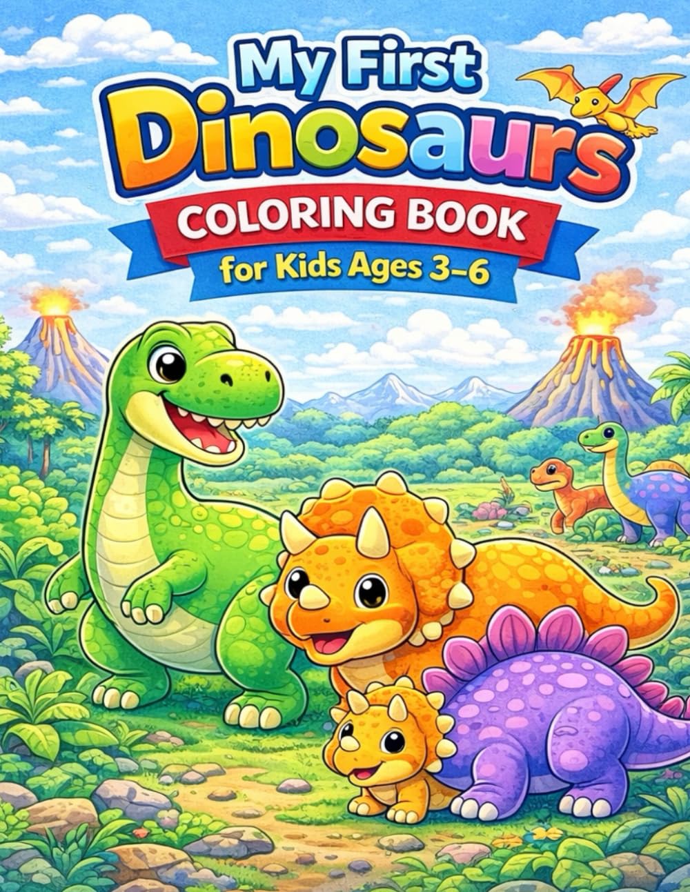 My First Dinosaur Coloring Book for Kids Ages 3–6