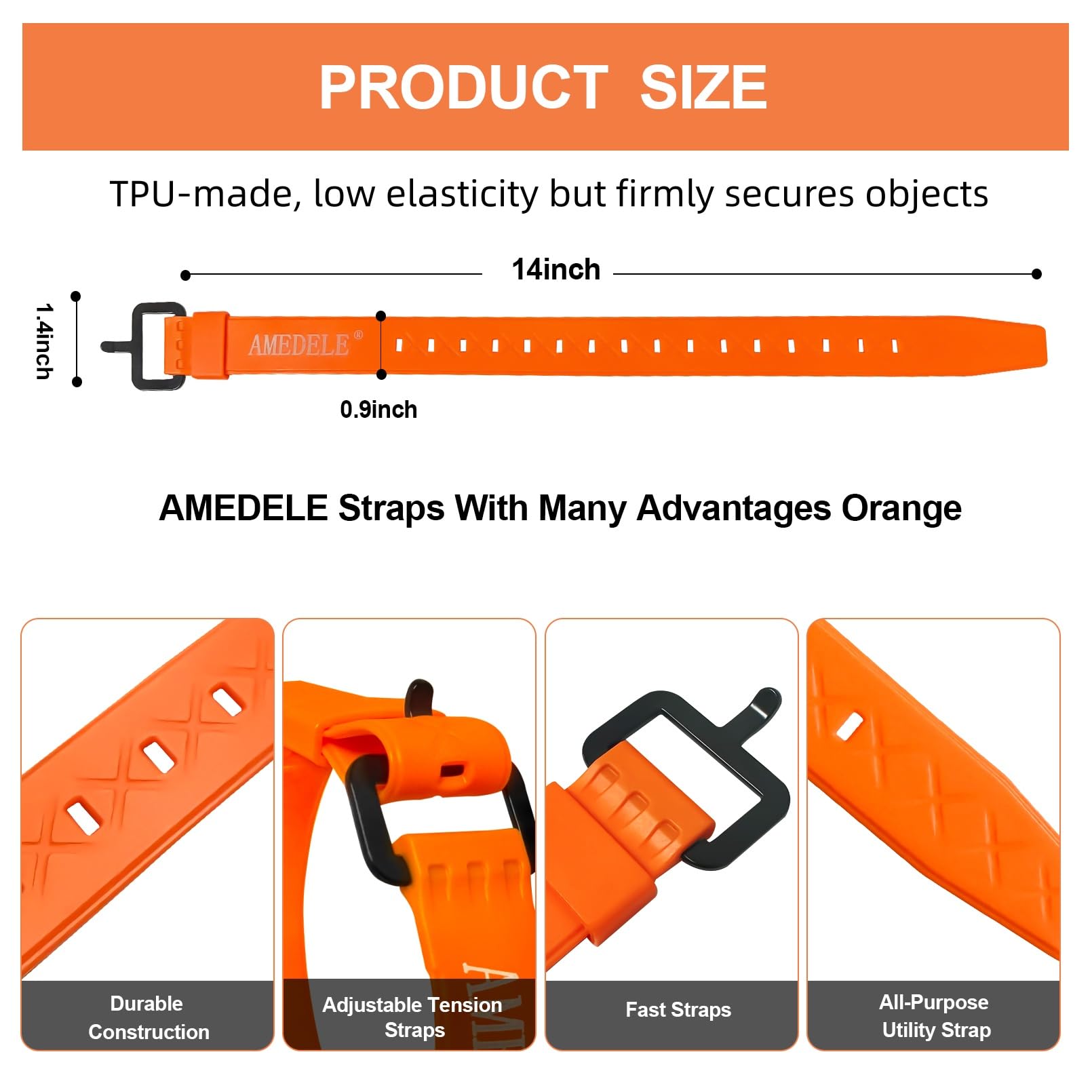 4 Pack Rubber Tie Down Straps - Quick Lashing -2 4 Pack Rubber Tie Down Straps - Quick Lashing -2