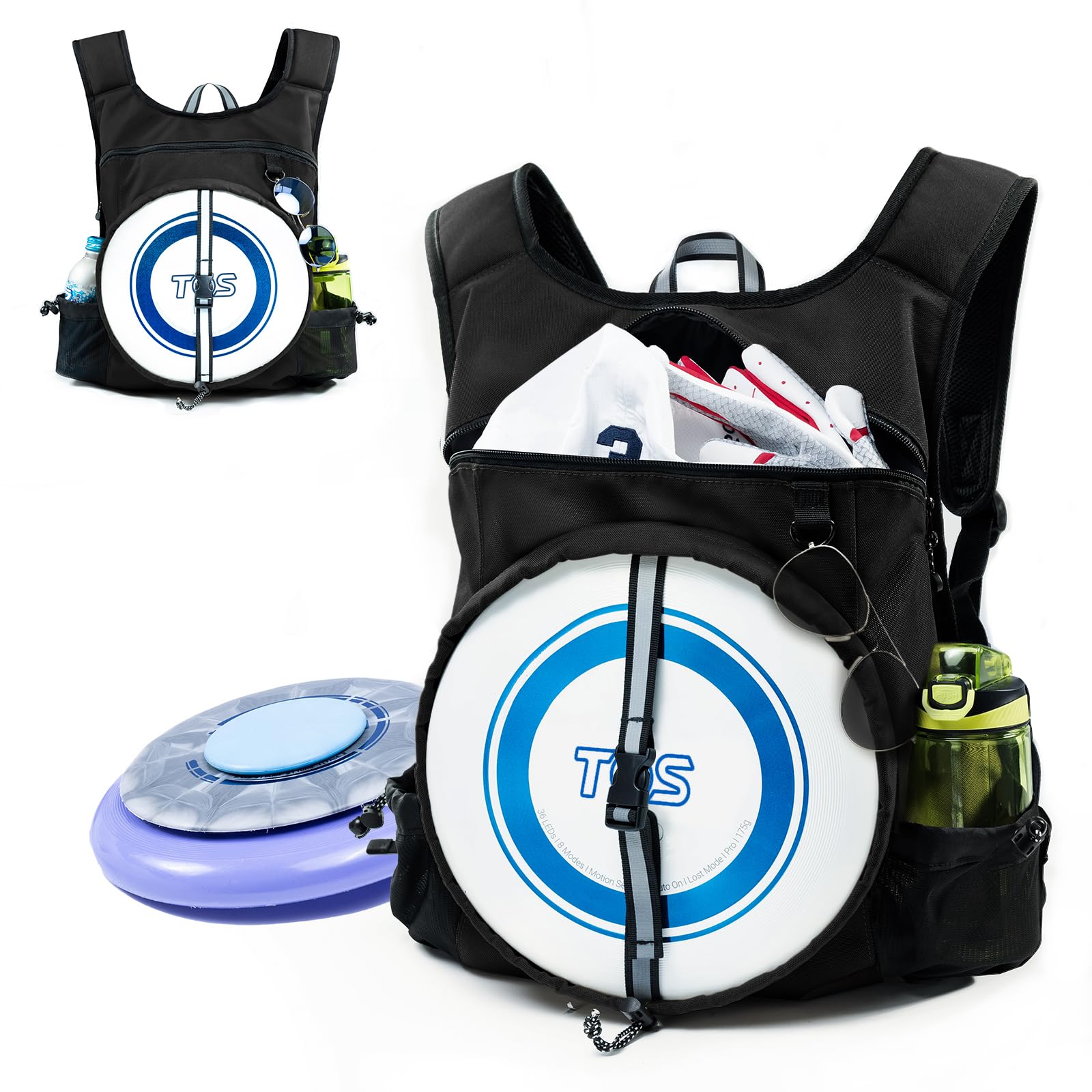 Disc-Golftasche, Frisbee-Disc-Golf-Rucksack, kompatibel mit Tosy Flying Disc Golf-Aufbewahrung mit Disc-Golf-Handtuch, Disc-Golf-Rucksack mit Retriever-Halterung