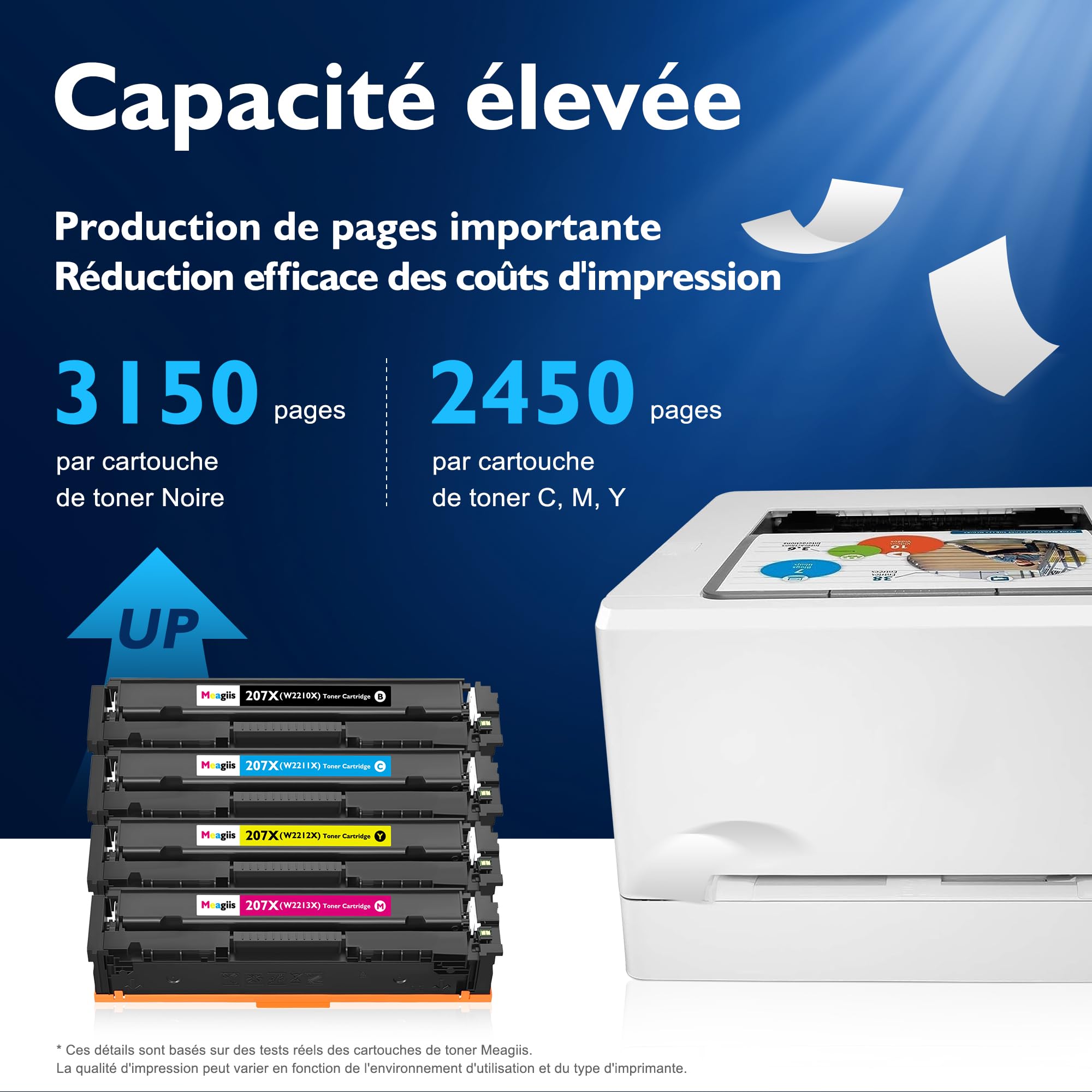 207X Toner Compatibles pour HP 207X 207A (avec Puce, Lot de 4)