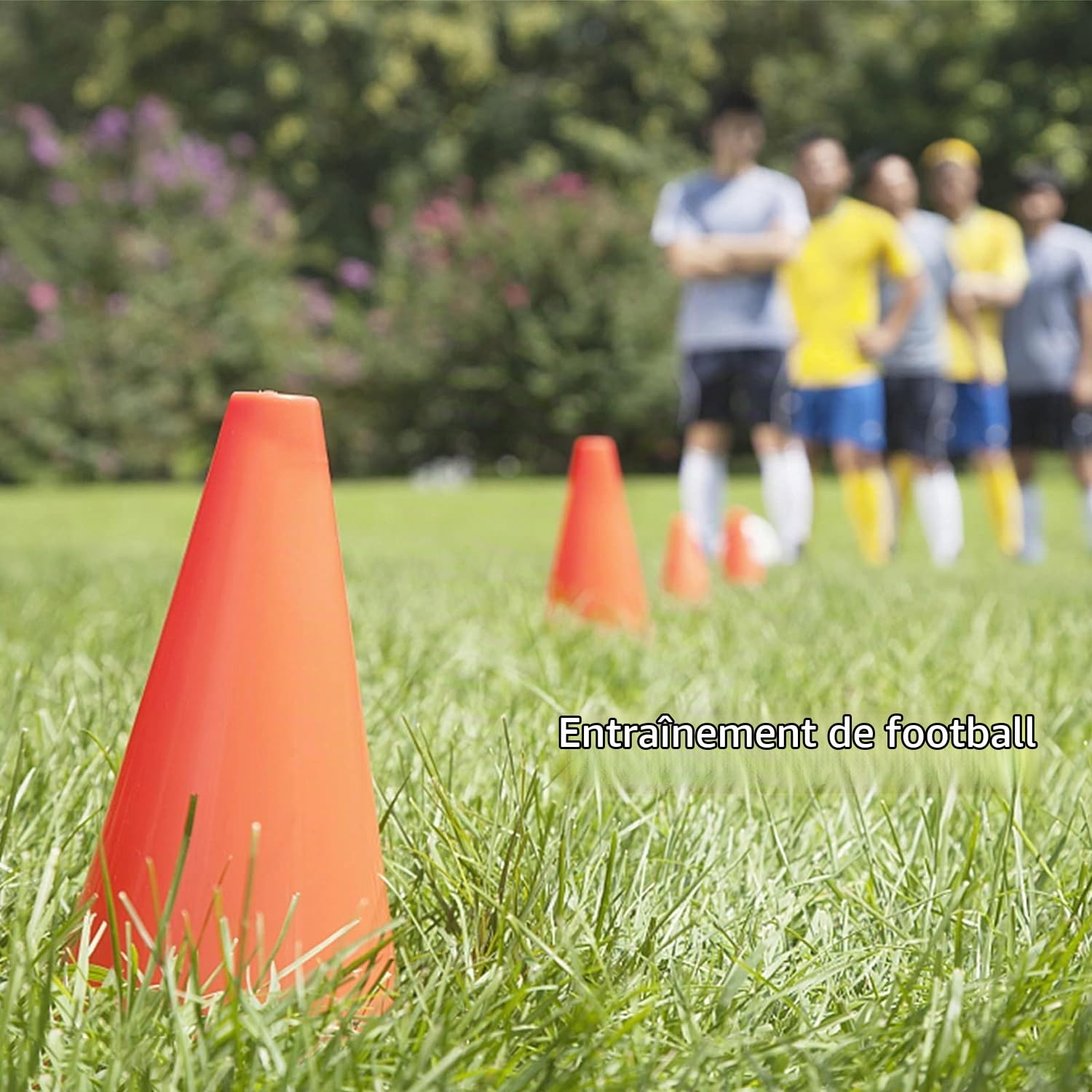 12pcs Cônes de Signalisation, 4 Couleurs Cones de Sport 23 Cm, Cone Plastique Activités Intérieures/Extérieures pour Football, Soccer, Jeux, Cône Entrainement, Plot Sport Enfant
