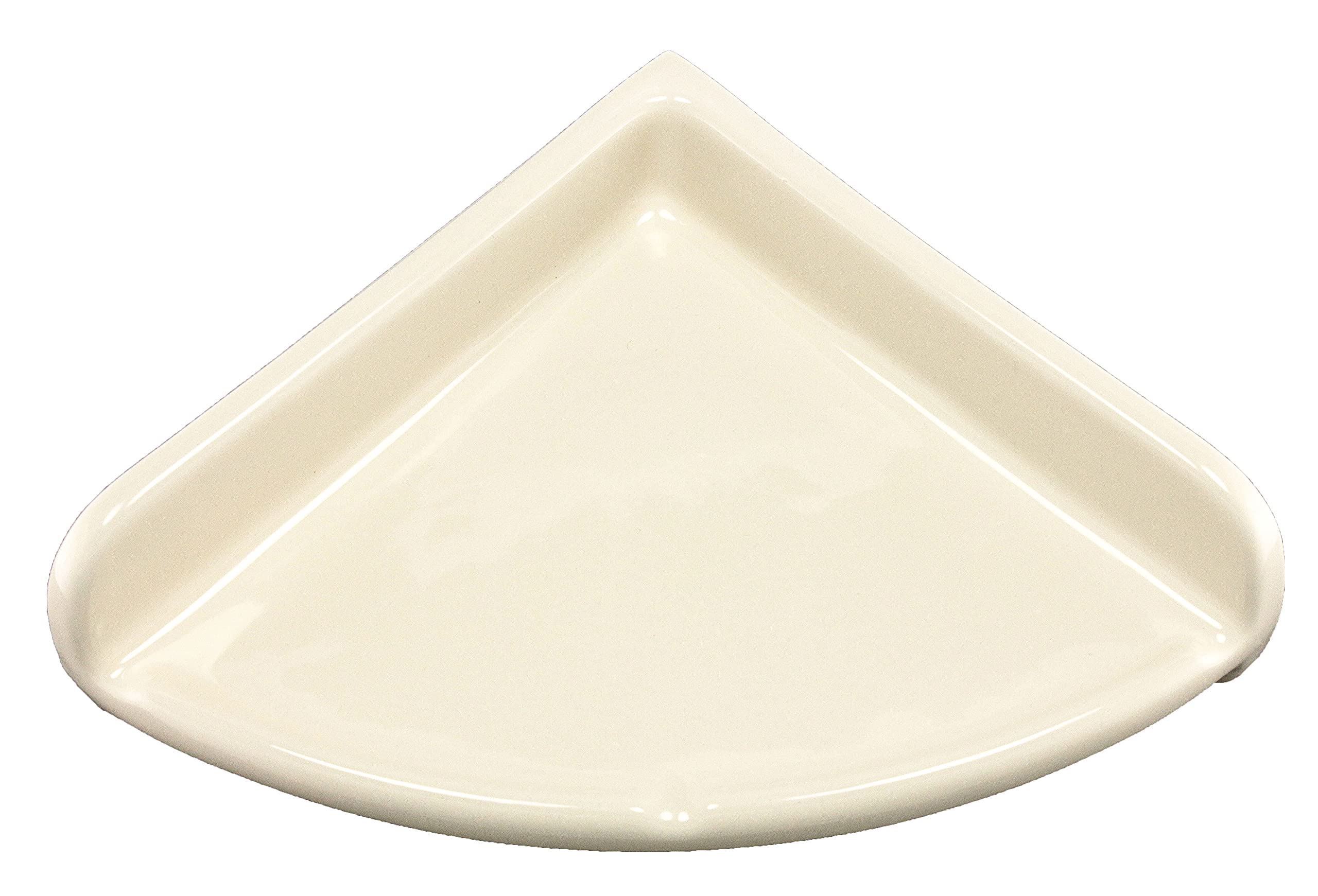 7 in. x 7 ft. Bone Ceramic Corner Shelf Shower Caddy