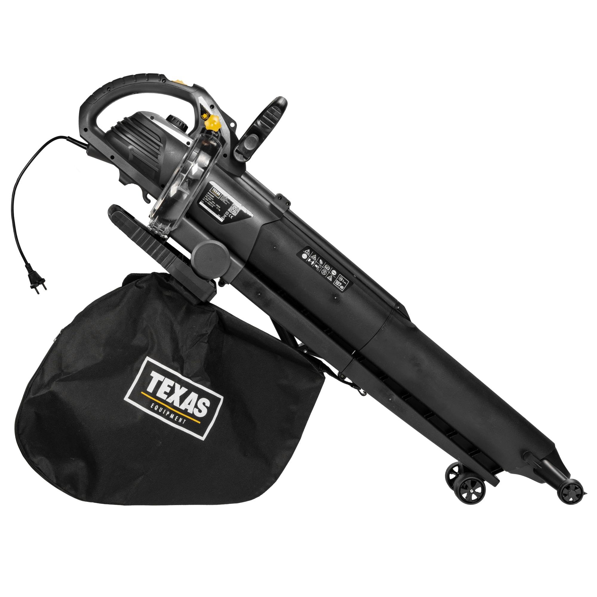 Souffleur aspirateur broyeur de Feuilles électrique 3000W 840m3/h Couteau Aluminium TEXAS BVX3000P