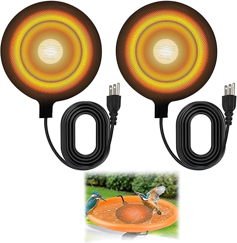 WISMOIER Calentador de baño para pájaros para exteriores en invierno, descongelador de baño de pájaros con control termostático, pausa automática de