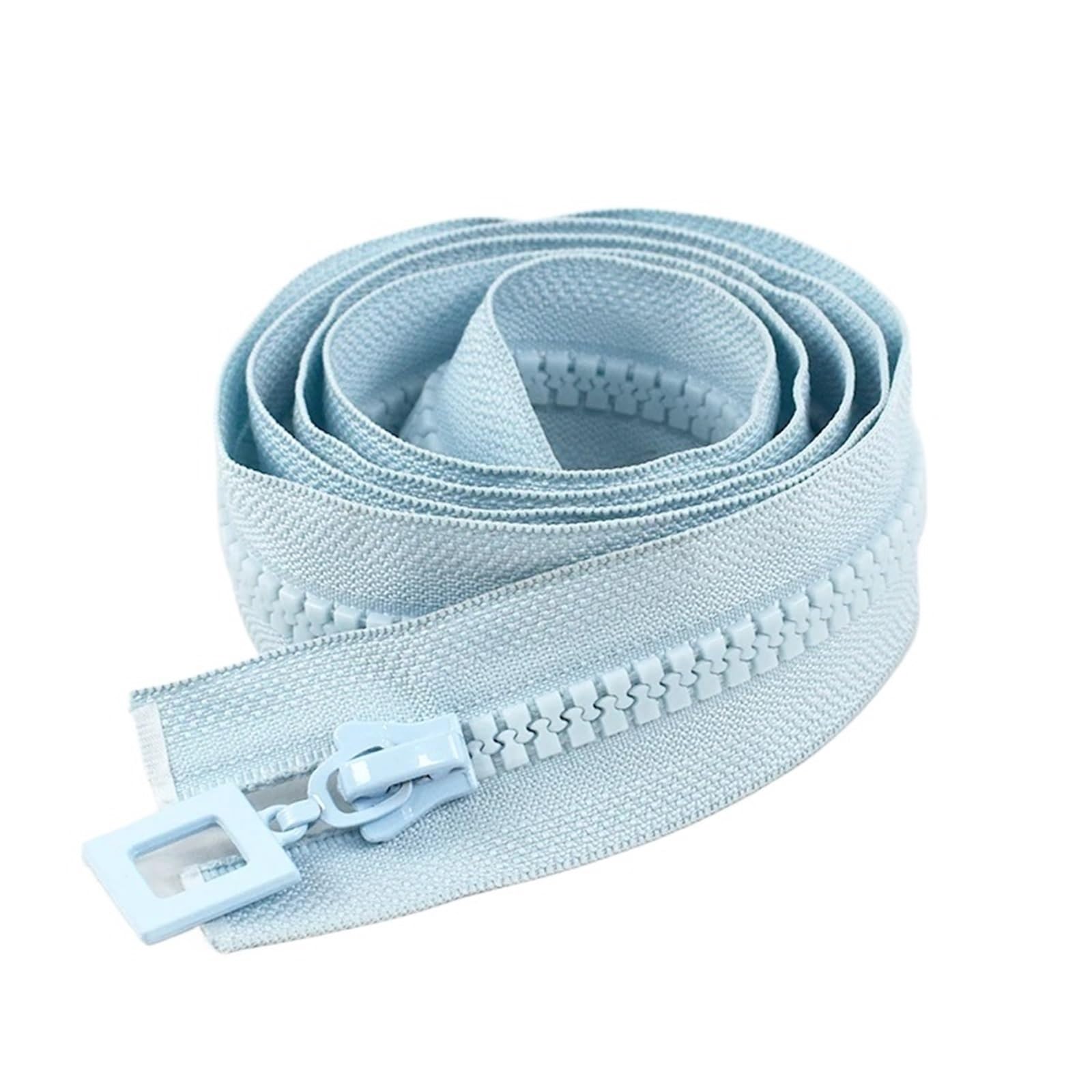 8 Gauge Resin Open End Zipper Single Double Slider Multicolor 60-120cm(SkyBlue,DOUBLESLIDER-120CM-COLOR 01)
