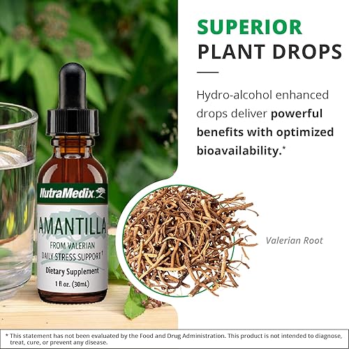 Miniatura 5 de NutraMedix Tintura de Amantilla - Extracto de raíz de valeriana para apoyar el estrés - Promueve la sensación general de calma con raíz de valeriana