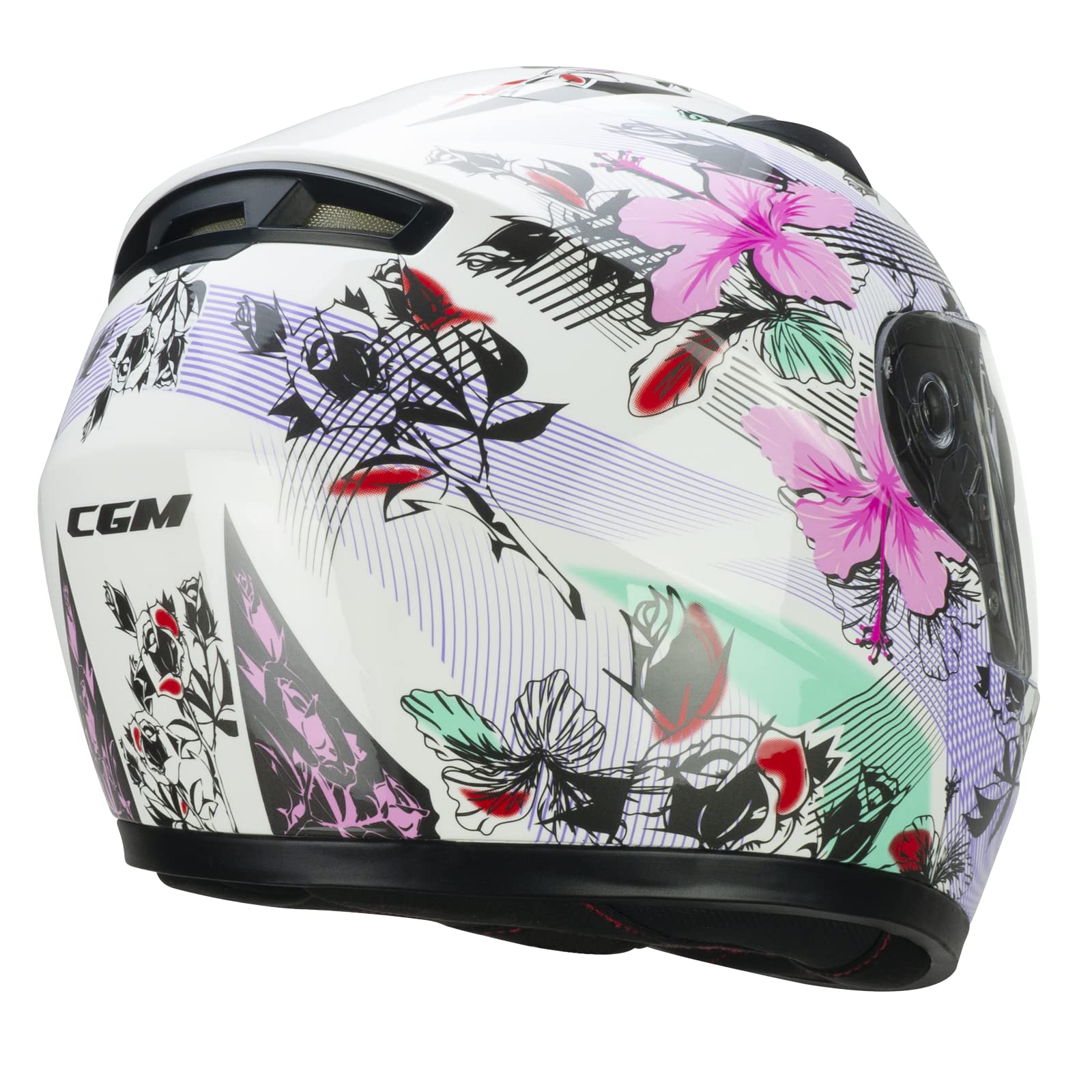 CGM Casco bambino junior full face, 265S LUCKY MUSIC, Bianco Rosa,YL (51-52cm)