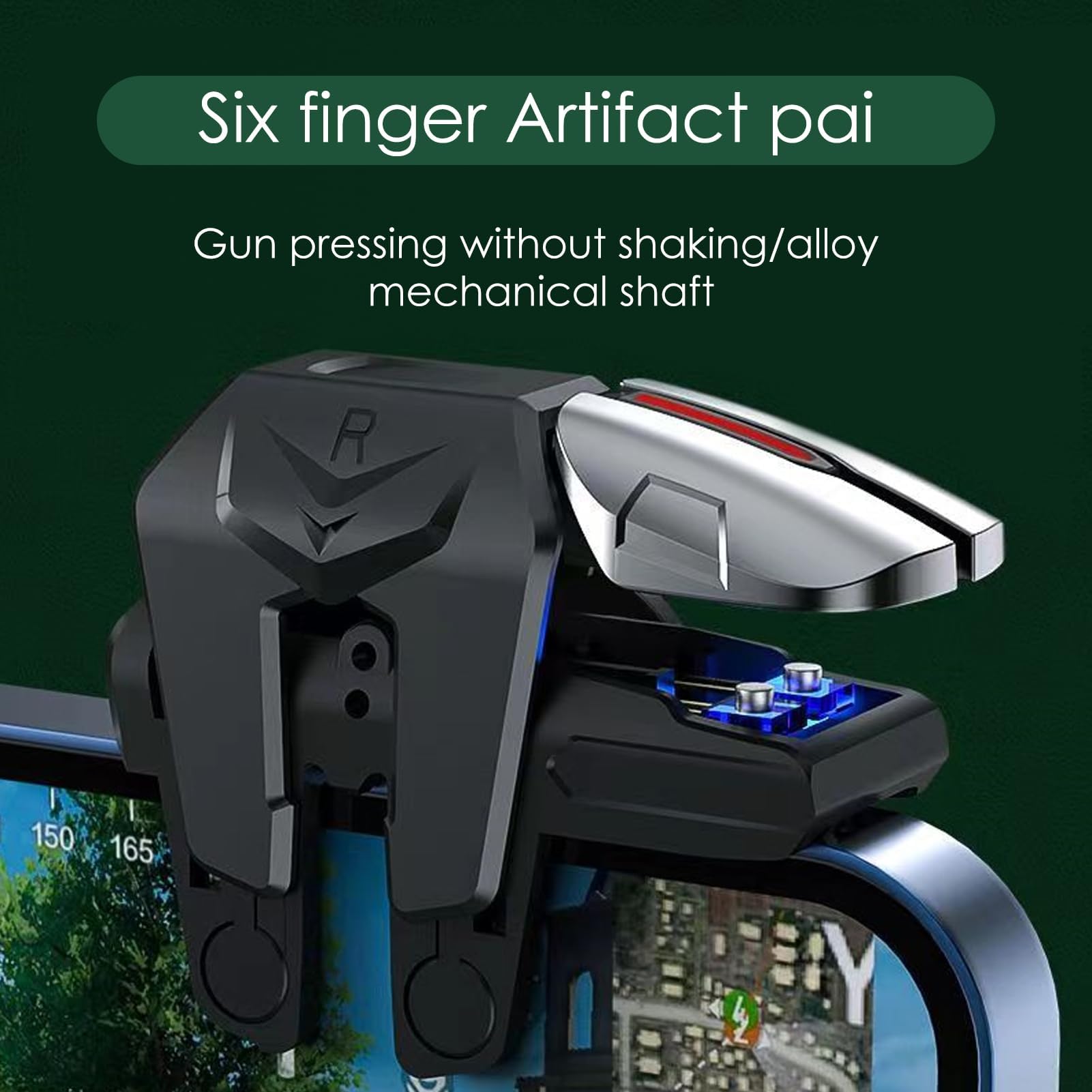 Trigger PUBG 6 Dita Per Smartphone - Controller Joystick Per Android E IPhone, Nero - Foto 9